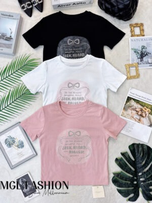 绝美新款上架Rm42- Rm3 = Rm39 Tiffany 时尚百搭简约亮钻棉质上衣 M13519