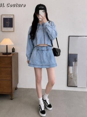 绝美新款上架 Rm139 SML BL Couture 时尚个性连帽牛仔套装 121669