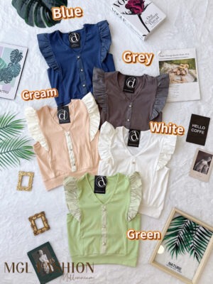 超值大概促销 Rm39 Now Rm29 Dress Up 时尚百搭休闲荷叶袖棉质上衣 22515