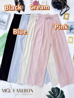 绝美新款上架Rm69-Rm3= Rm66 XSSML Tiffany 高级感时尚百搭设计高腰长裤 M72088