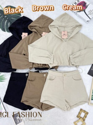 绝美新款上架 Rm99 SML BL Couture 时尚百搭休闲卫衣连帽套装 111127