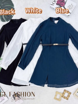 绝美新款上架 Rm99-Rm3=Rm96 SML Cheri 气质唯美名媛风雪纺西装连身裙 2969
