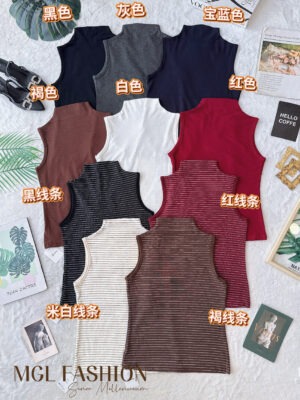 绝美新款上架Rm39- Rm3=Rm36 Seven 时尚百搭休闲线条高领棉质上衣 82917