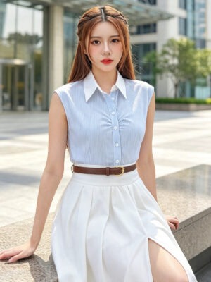 绝美新款上架 Rm55-Rm3=Rm52 SML Ivori 时尚个性百搭时装线条上衣 7185