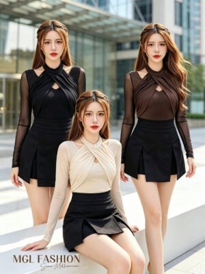 绝美新款上架 Rm69-Rm3=Rm66 SML Mocca 气质唯美网纱时装上衣 824256