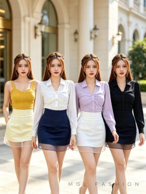 绝美新款上架 Rm59-Rm3=Rm56 SML Cheri 时尚简约百搭显瘦偶根纱锦棉短裙 3010