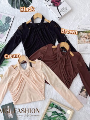 绝美新款上架 Rm69-Rm3=Rm66 SML Mocca 气质唯美网纱时装上衣 824256