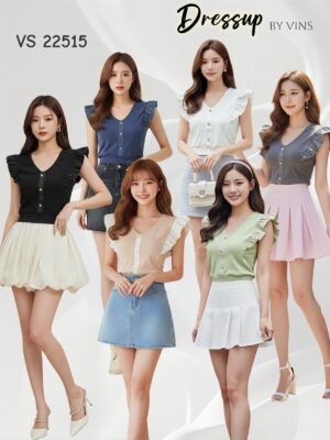 超值大概促销 Rm39 Now Rm29 Dress Up 时尚百搭休闲荷叶袖棉质上衣 22515