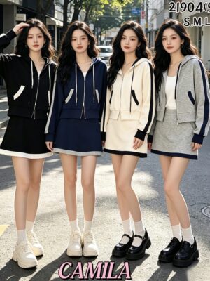 绝美新款上架 Rm99 -Rm3=Rm96 SML Posh code 时尚百搭运动风卫衣套装 21904