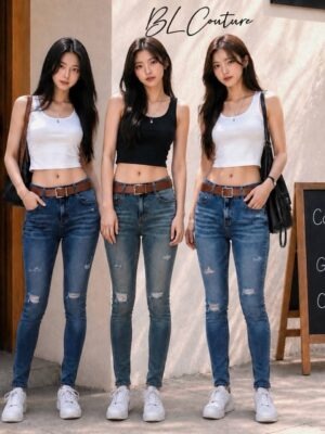 绝美新款上架Rm79 SMLXL BL Couture 时尚百搭牛仔高腰长裤121680