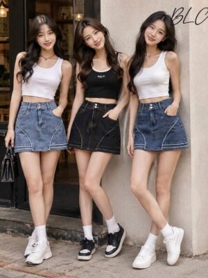 绝美新款上架Rm69 SMLXL BL Couture 时尚百搭牛仔高腰短裙 121675