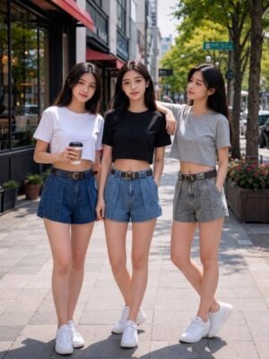 绝美新款上架 Rm72 SMLXL BL Couture 时尚百搭显瘦花苞牛仔短裤 121666