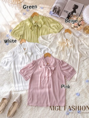 绝美新款上架 Rm49-Rm3=Rm46 Tiffany 气质唯美高级感珠光稠段上衣 M98997