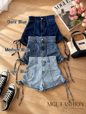 绝美新款上架Rm65-Rm3=Rm62 SML In Denim 时尚个性百搭牛仔高腰短裤 7301