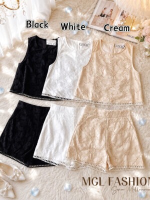 绝美新款上架 Rm99 -Rm 3=Rm96 SML Cheri 时尚百搭通花套装 3096
