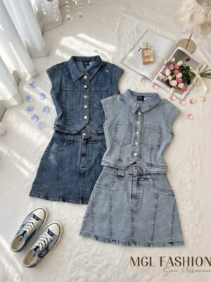 绝美新款上架 Rm122 -Rm3=Rm119 SML In Denim 时尚百搭休闲牛仔套装 7205