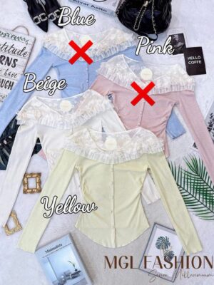 年中大清仓Rm45 Now Rm20 Tiffany 高质量唯美蕾丝拼接柔软棉质上衣 M9925