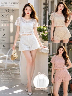 超值大促销119 Now Rm75 SML Dress up 气质唯美名媛网纱蕾丝套装 520087
