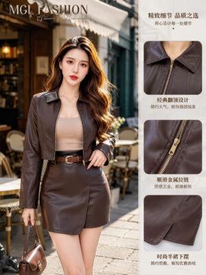 绝美新款上架 Rm125-Rm3=Rm122 SMLXL Whitney 时尚个性简约皮质套装 26613