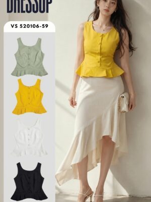 绝美新款上架 Rm59-Rm3=Rm56 SML Dress Up 气质唯美时装锦棉上衣 520106