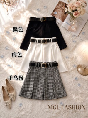 绝美新款上架Rm62-Rm3=Rm59 SML Ivori 气质唯美百搭减龄高腰百褶短裙 7263