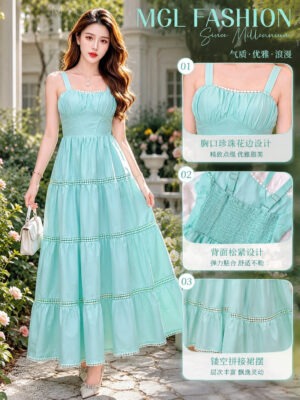 绝美新款上架 Rm105-Rm3=Rm102 SML Impress 气质唯美名媛风西装连身裙 7321