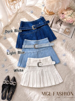 超值大促销Rm69 Now Rm49 SML DS Jeans 时尚简约百搭百褶高腰牛仔短裙 51347