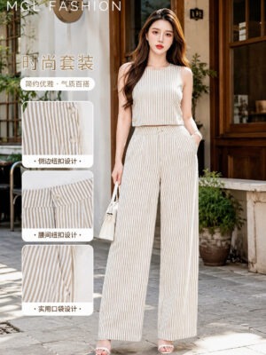 绝美新款上架 Rm105-Rm3=Rm102 SML Cheri 时尚个性简约棉麻西装套装 3125