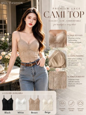 绝美新款上架 Rm35-Rm3=Rm32 Tiffany 气质唯美蕾丝马甲上衣 M991230