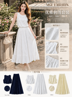 绝美新款上架 Rm114-Rm3= Rm111 SML Cheri 气质唯美通花花苞长裙套装 3067