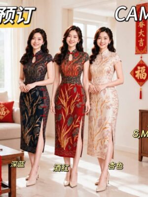 #Camila新年情侣Batik系列抢先预定 Rm99-Rm3=Rm96 S/M/L/XL/2XL  👩 女款 ｜ Batik印花修身连身裙 ⚠️注意⚠️这款是厂家的预订款式,预计到货时间是3个月左右，能等的宝贝才下单喔🙏 81780