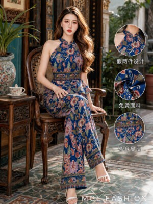 绝美新款上架 Rm112-Rm3=Rm109 SML Mocca 气质唯美高级感Batik连身长裤 824426