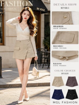 绝美新款上架Rm60-Rm3=Rm57 SML Cheri 精致百搭锦棉裤裙 3074