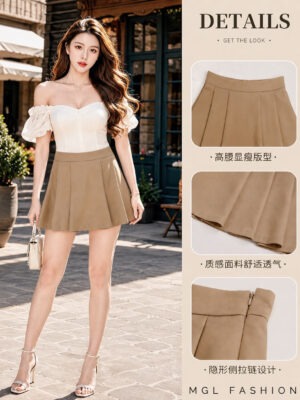 绝美新款上架Rm59-Rm3=Rm56 SML Posh Code 精致锦棉百褶裙子 50040