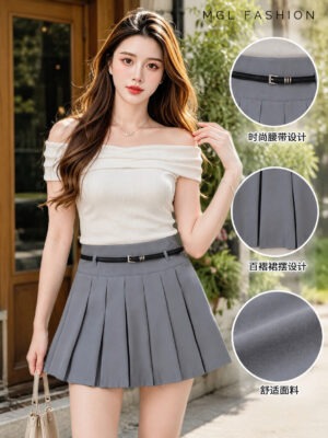 绝美新款上架Rm59-Rm3=Rm56 SMLXL Seven 气质唯美西装百褶裙子 83533