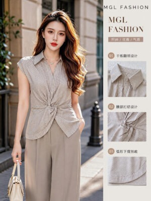 绝美新款上架 Rm59 -Rm3=Rm56 SML Camila 时尚个性百搭线条时装上衣 14714