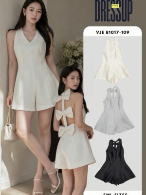 绝美新款上架 Rm109-Rm3=Rm106 SML Dressup 气质唯美高级感蝴蝶结连身短裤 81017