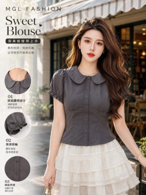 绝美新款上架 Rm53-Rm3=Rm50 SML Ivori 气质唯美时装上衣 7360