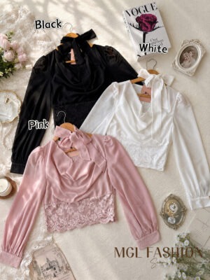 绝美新款上架 Rm69 SML BL Couture 气质唯美雪纺蕾丝上衣 111144