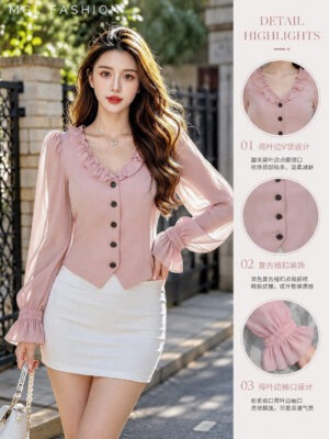 绝美新款上架 Rm69 SML BL Couture 气质唯美名媛雪纺拼接西装上衣 111157
