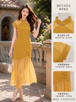 绝美新款上架 Rm109 SML BL Couture 新年气质唯美优雅旗袍连身裙 111087