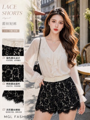 绝美新款上架Rm69 SMLXL  BL Couture 气质唯美蕾丝短裤 121744