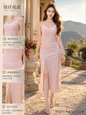 超值大促销 Rm93 Now Rm49 SML Cheri 气质唯美名媛风礼服珠光绸缎连身裙 1917