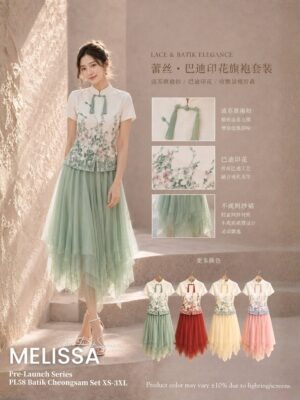 #Melissa新年系列抢先预定 Rm99 XS/S/M/L/XL/2XL/3XL 娘惹装＆旗袍套装 ⚠️注意⚠️这款是厂家的预订款式,预计到货时间是3个月左右，能等的宝贝才下单喔🙏 PL58