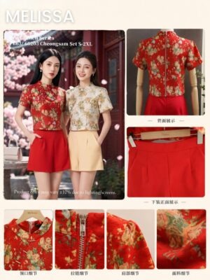 #Melissa新年系列抢先预定 Rm109 XS/S/M/L/XL/2XL 娘惹装＆旗袍套装 ⚠️注意⚠️这款是厂家的预订款式,预计到货时间是3个月左右，能等的宝贝才下单喔🙏 PL63