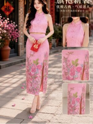 #新年旗袍抢先预定 Rm139-Rm3=136 SML  预定PoshCode提花半长旗袍套装  ⚠️注意⚠️这款是厂家补货款式,预计到货时间是2个半左右，能等的宝贝才下单喔🙏 62991