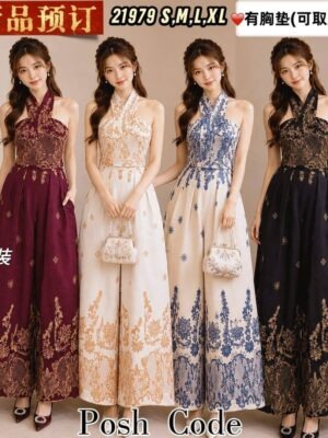#新年旗袍抢先预定 Rm119 Rm3=Rm116 SMLXL PoshCode改良式娘惹印花阔腿裤套装  ⚠️注意⚠️这款是厂家的预订款式,预计到货时间是3个月左右，能等的宝贝才下单喔🙏 21979