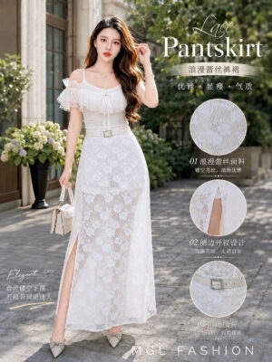 绝美新款上架Rm77-Rm3=Rm74 SMLXL Cheri 气质唯美名媛风蕾丝长裙 3127