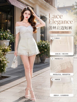 绝美新款上架 Rm59-Rm3=Rm56 SML Melissa 气质唯美百搭水溶蕾丝短裤 3072