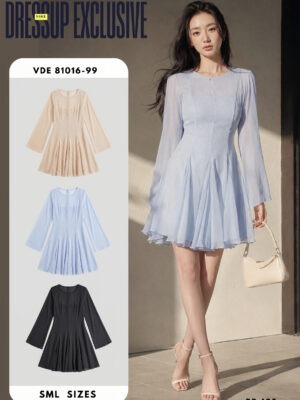 绝美新款上架 Rm99-Rm3=Rm96 SML Dress Up 气质唯美雪纺连身裙 81016